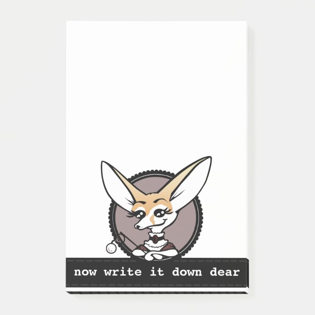 CUTE CARTOON STYLE FENNEC FOX POST-IT NOTEPAD (Front)