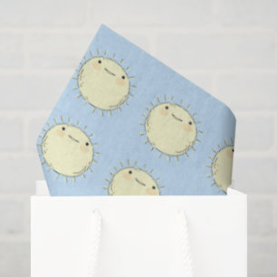 Cute Cartoon Sun Sky Blue Tissue Paper for Gift