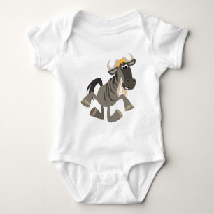 Cute Cartoon Tap Dancing Wildebeest Baby Bodysuit