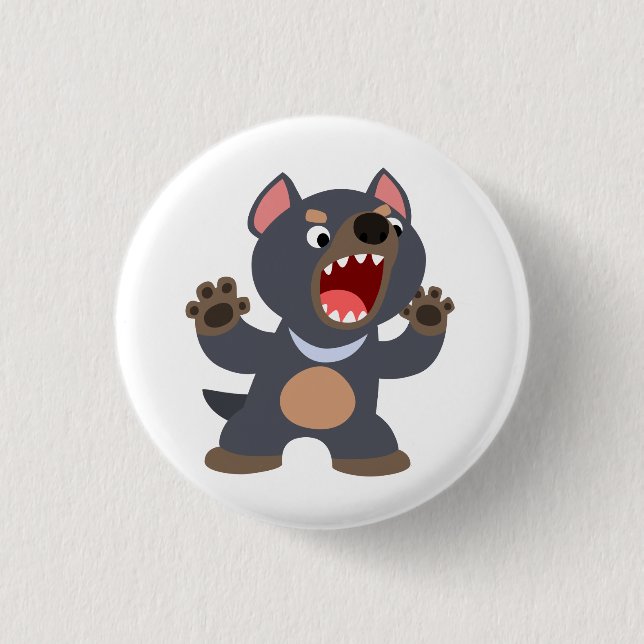 Cute Cartoon Tasmanian Devil Button Badge (Front)