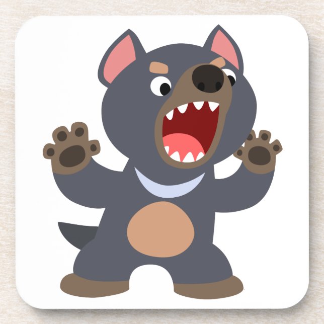 Cute Cartoon Tasmanian Devil Coaster Set (Front)