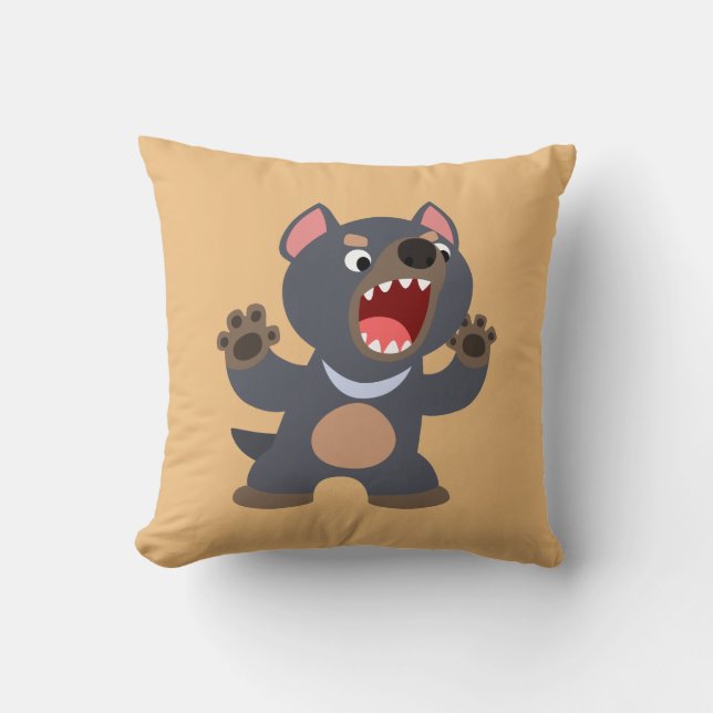 Cute Cartoon Tasmanian Devil Pillow (Front)