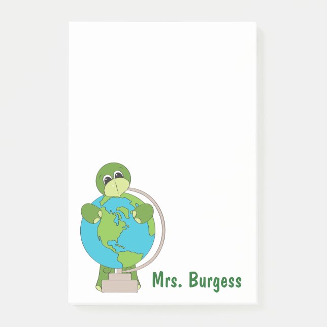 Cute Cartoon Teacher Post It Notes (Front)