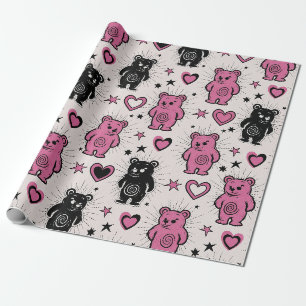 Cute Cartoon Teddy Bear Pattern Wrapping Paper