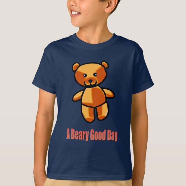 Cute Cartoon Teddy Bear Pun Illustration T-Shirt (Front)