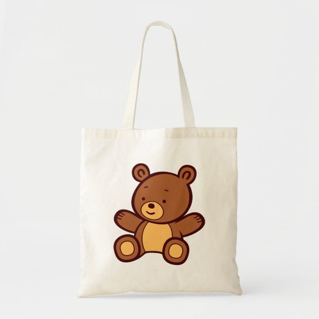 Cute Cartoon Teddy Bear Tote Bag (Front)