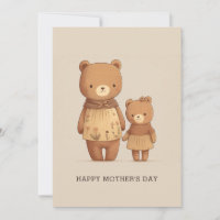 Cute cartoon teddy bears animals. Mathers Day