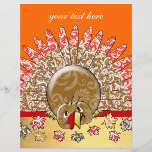 Cute Cartoon Thanksgiving Turkey Flyer