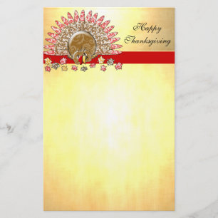 Cute Cartoon Thanksgiving Turkey Stationery