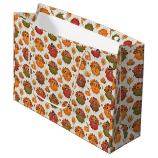 Cute Cartoon Thanksgiving Turkeys Gift Bag