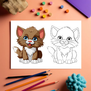 Cute Cartoon tiger colouring page
