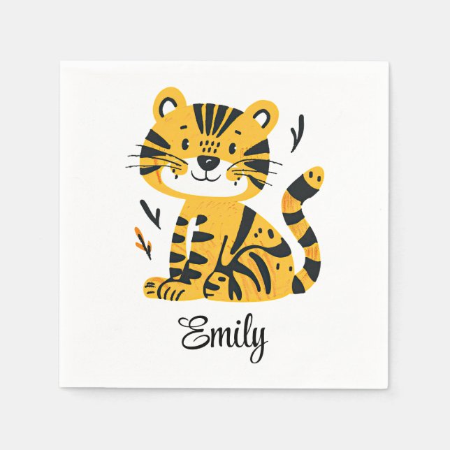 Cute cartoon tiger decoration napkin (Front)