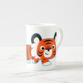 Cute Cartoon Tiger on The Prowl Bone China Mug