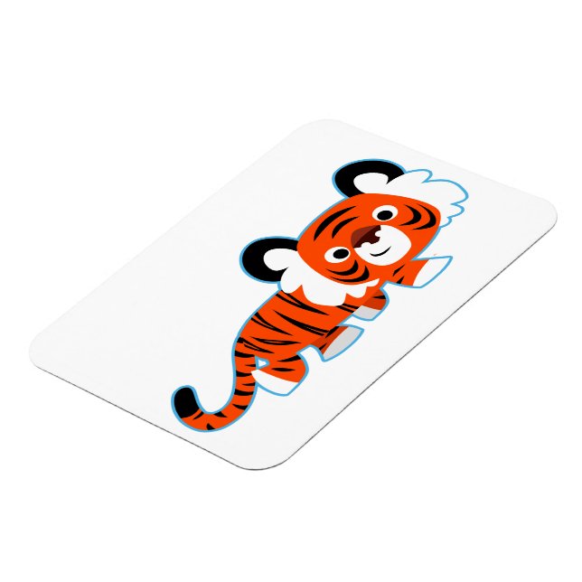 Cute Cartoon Tiger on The Prowl Flexible Magnet (Left Side)