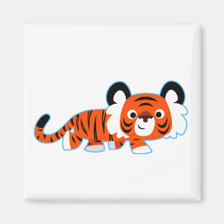 Cute Cartoon Tiger on The Prowl Magnet
