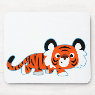 Cute Cartoon Tiger on The Prowl Mousepad