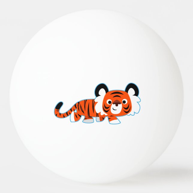 Cute Cartoon Tiger on The Prowl Ping Pong Ball (Front)