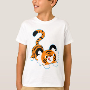 Cute Cartoon Tiger Ready To Play Children T-Shirt