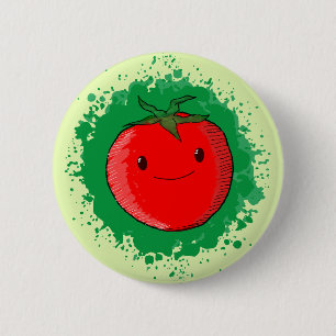 Cute Cartoon Tomato 6 Cm Round Badge