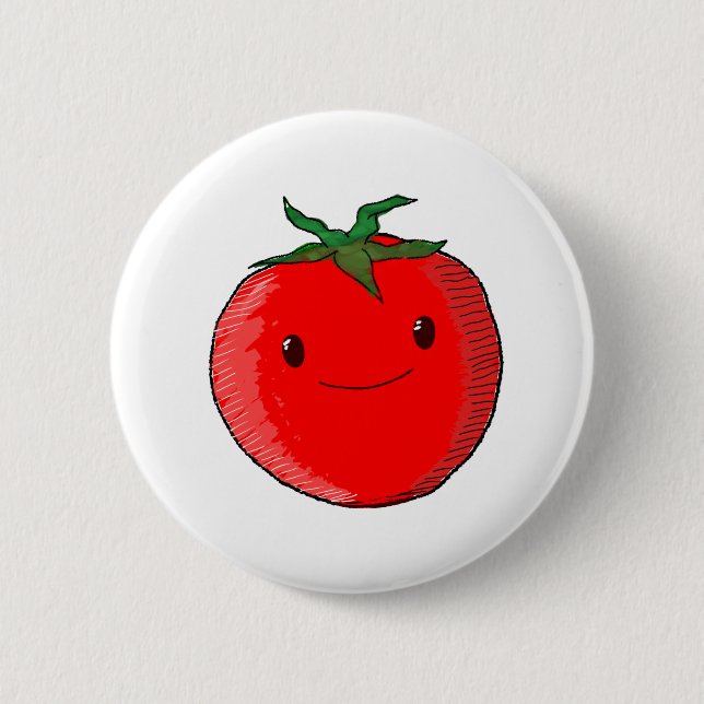 Cute Cartoon Tomato 6 Cm Round Badge (Front)