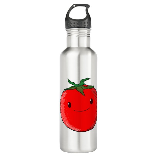 Cute Cartoon Tomato 710 Ml Water Bottle (Front)