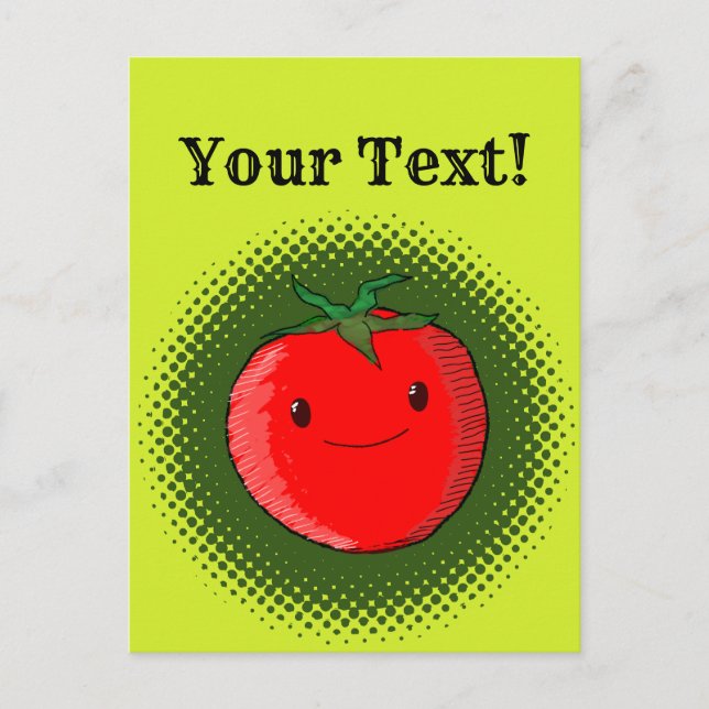 Cute Cartoon Tomato Drawing Postcard (Front)