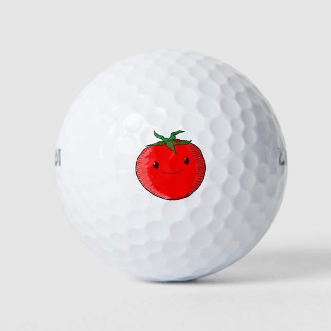 Cute Cartoon Tomato Golf Balls (Front)