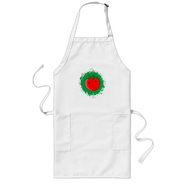 Cute Cartoon Tomato Long Apron (Front)