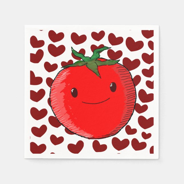 Cute Cartoon Tomato Lover Napkin (Front)