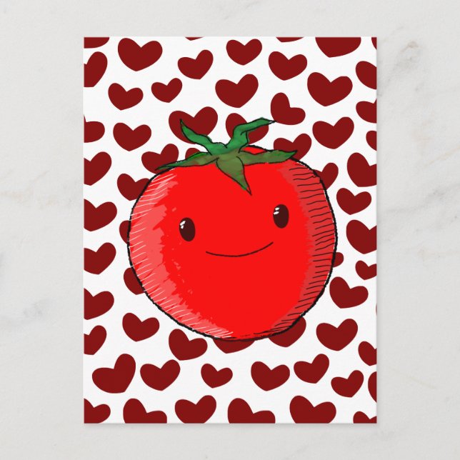Cute Cartoon Tomato Lover Postcard (Front)