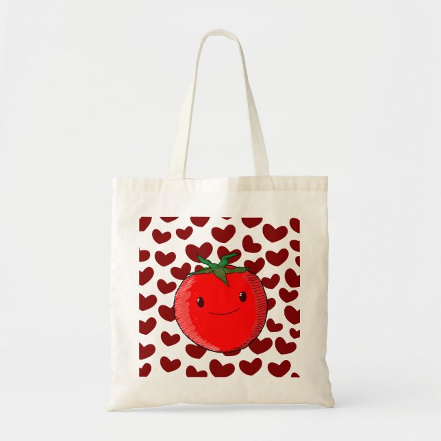 Cute Cartoon Tomato Lover Tote Bag (Front)