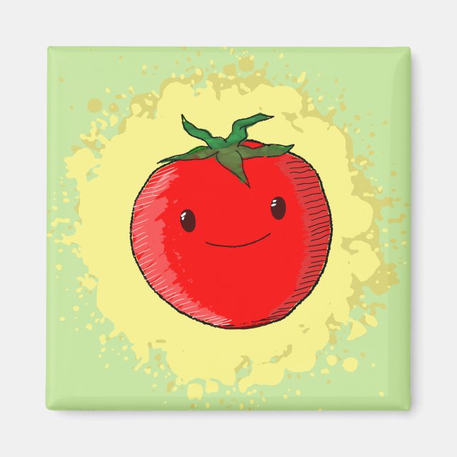 Cute Cartoon Tomato Magnet (Front)