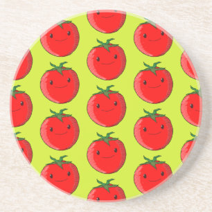 Cute Cartoon Tomato Pattern Coaster