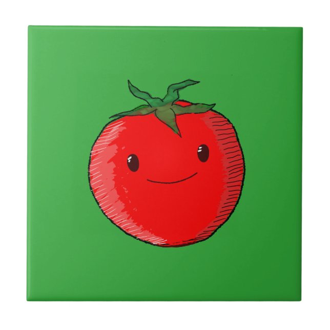 Cute Cartoon Tomato Tile (Front)