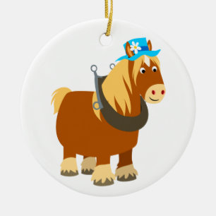 Cute Cartoon Trait Breton Horse Ornament