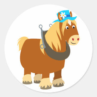 Cute Cartoon Trait Breton Horse Sticker