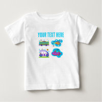 Cute Cartoon Transport Adventure Custom Name Baby