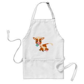 Cute Cartoon Trotting Cow Cooking Apron
