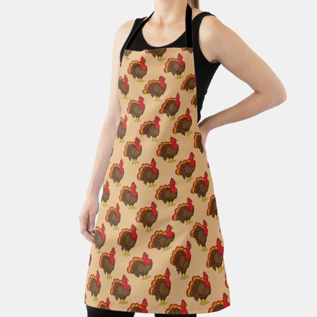 Cute Cartoon Turkey Apron (Insitu)