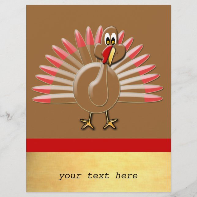Cute Cartoon Turkey Business Flyer (Front)