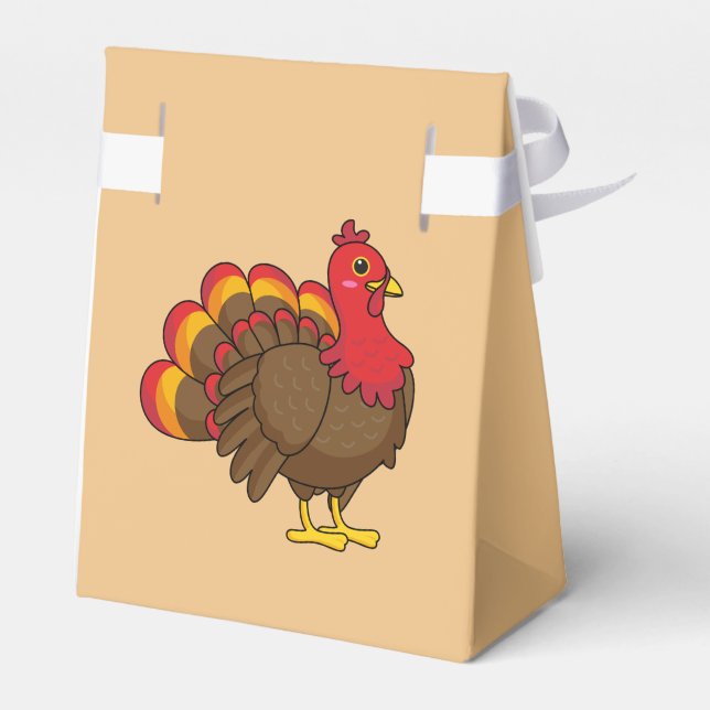 Cute Cartoon Turkey Favour Box (Back Side)