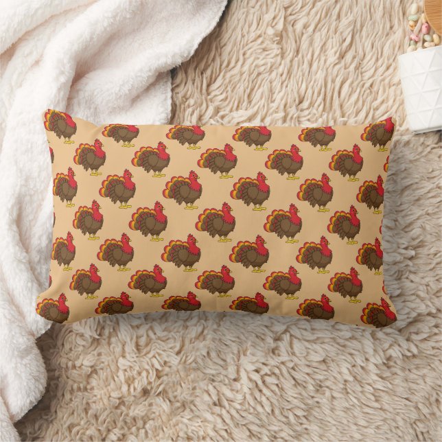 Cute Cartoon Turkey Lumbar Cushion (Blanket)