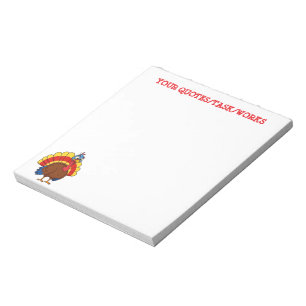 Cute Cartoon Turkey Notepad