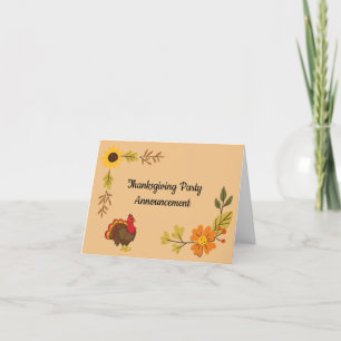 Cute Cartoon Turkey Personalise Announcement