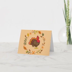 Cute Cartoon Turkey Personalise Card