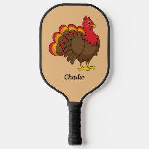 Cute Cartoon Turkey Personalise Pickleball Paddle