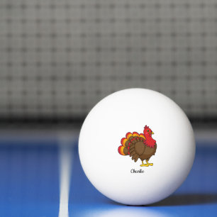Cute Cartoon Turkey   Personalize Ping Pong Ball