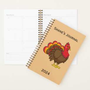 Cute Cartoon Turkey   Personalize Planner