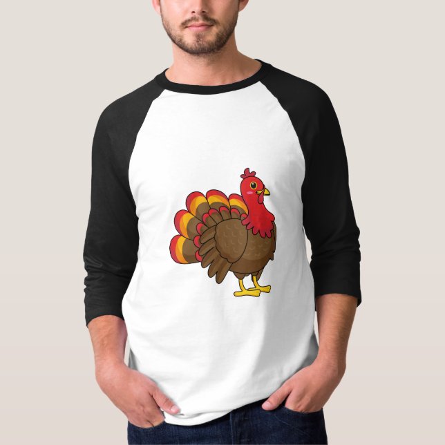 Cute Cartoon Turkey T-Shirt (Front)
