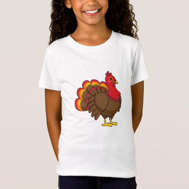 Cute Cartoon Turkey T-Shirt (Front)